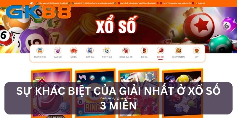 Sự khác biệt giải thưởng giữa XS 3 miền